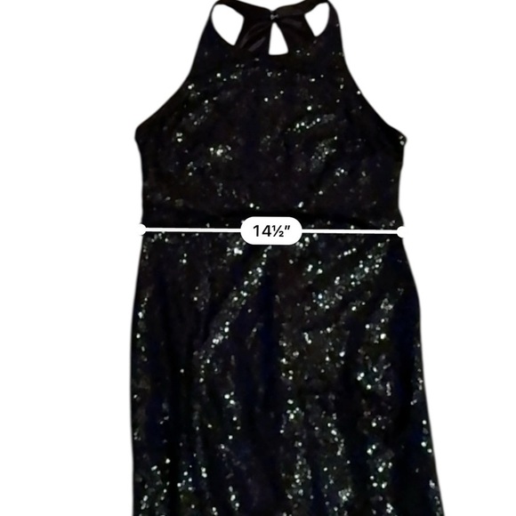 Jenny‎ Yoo Jules Sequin Gown Size 10 Black Blouson Formal Evening Wedding - Picture 9 of 10